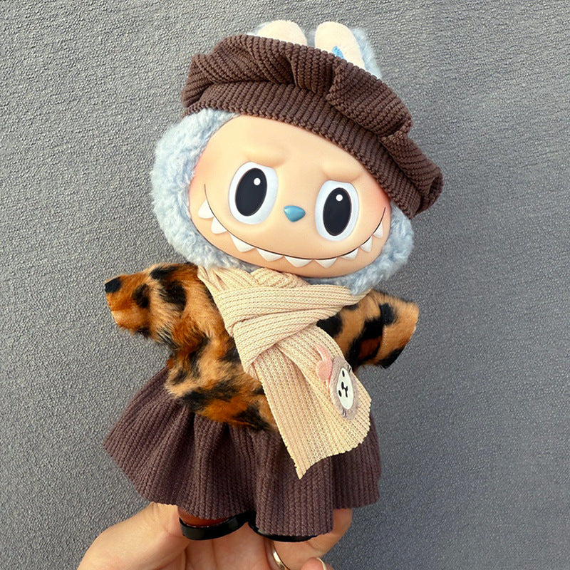 New 17CM Labubu Pendant for Baby Clothes high quality Labubu Blind Box Pendant Doll Clothes Decorative suit