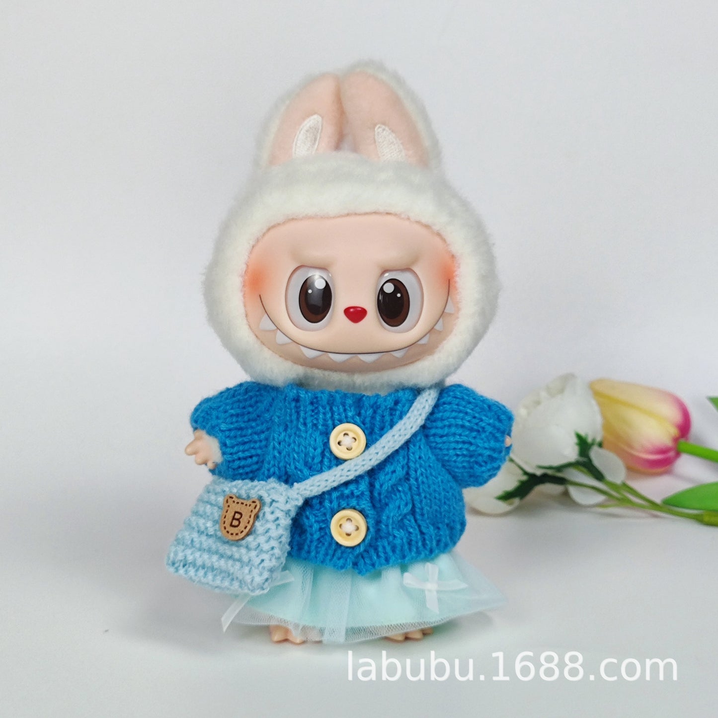 Labubu Doll Outfit - 17cm Sweater, Skirt & Bag Set for 1st-3rd Gen
