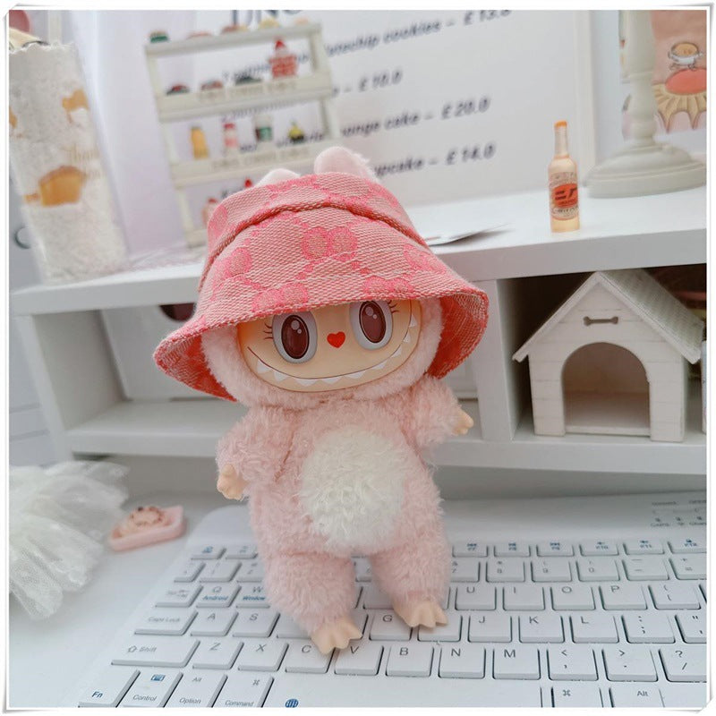 First and Second Generation Labubu Baby Clothes 17cm Labubu Sitting Party Labubu Clothes Bow Hat Overalls