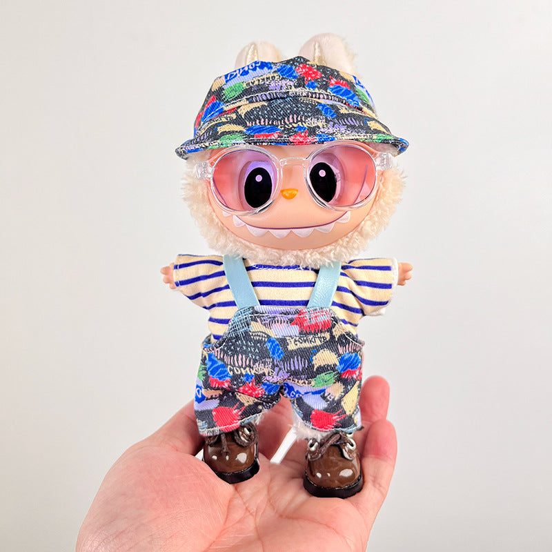 Labubu Doll Clothes for 17cm Pendant Doll - Colorful Outfits