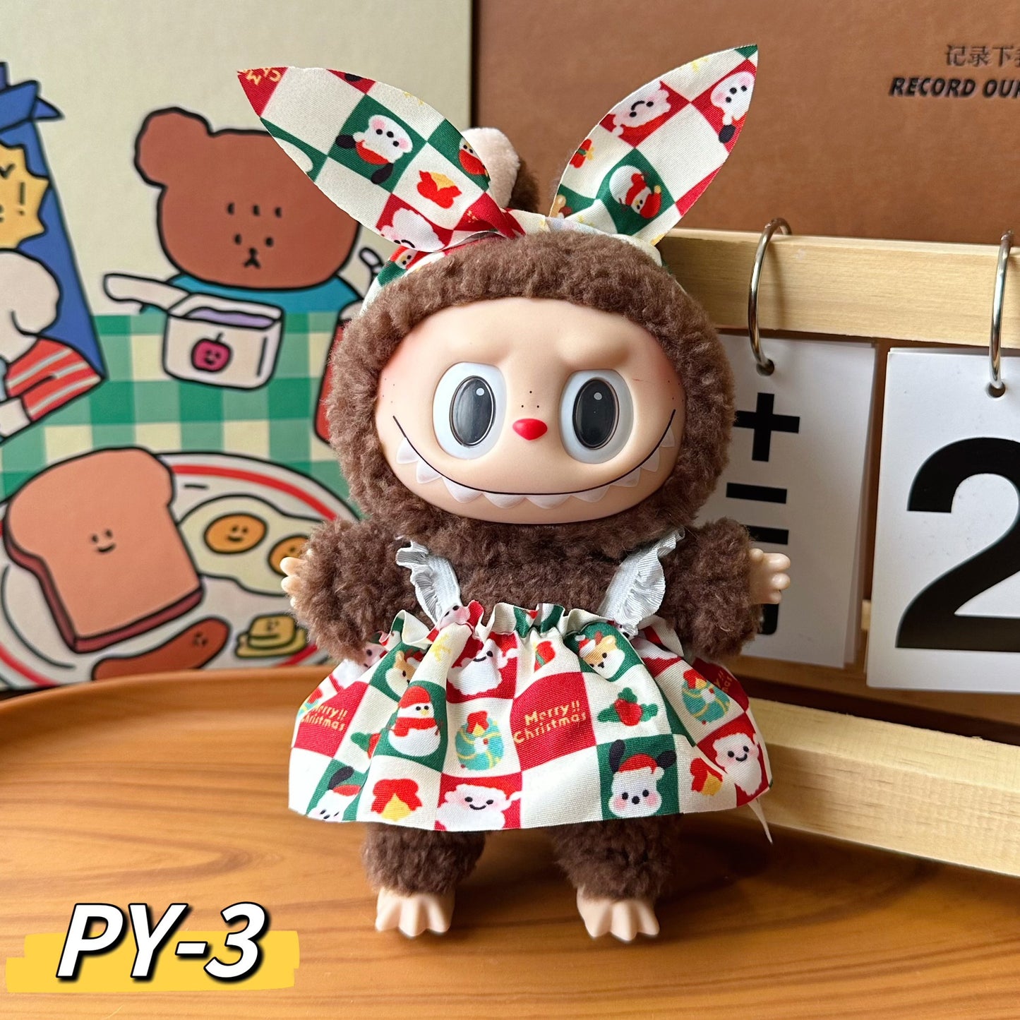 Wholesale 17cm labubu cheap price doll pendant one or two generation plush doll suspender skirt clothes suit