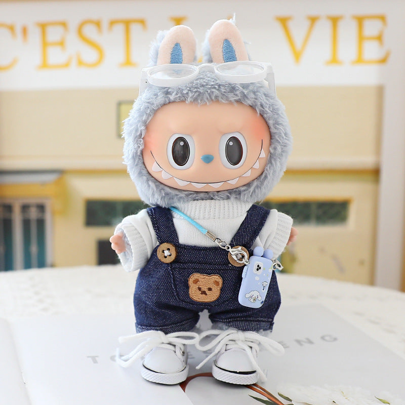 Labubu Doll Powder Skirt Sitting Party Labubu One or Two Generation Vinyl Blind Box Replacement Clothes Suspender Pants Hat Shoes