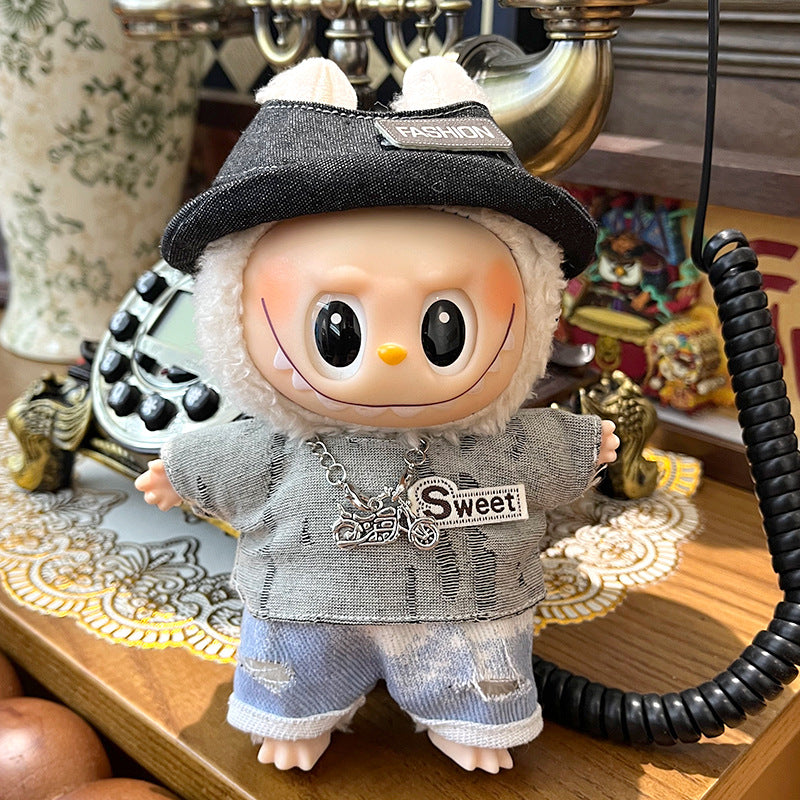 17cm Labubu Doll Baby Clothes Outfit - Casual Suit for Labubu Dolls