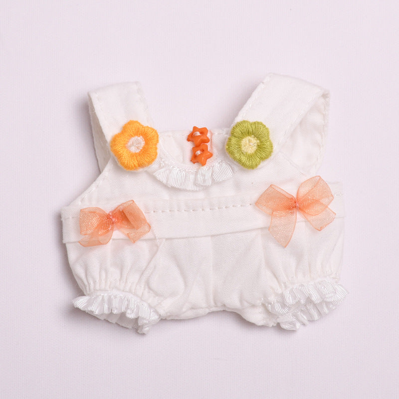 Labubu Doll Bow Overalls Outfit - Blue, Pink, White, Brown