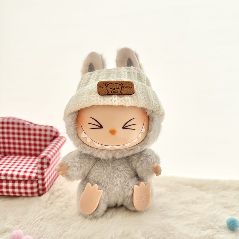 17cm Blind Box Rab Cloth Pendant Doll Hats Shoes Accessories Labubu Clothes Accessories Doll Toy Shoes