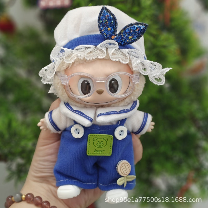 Labubu Doll Clothes for 17cm Plush Doll - Cute Dress-Up Outfits