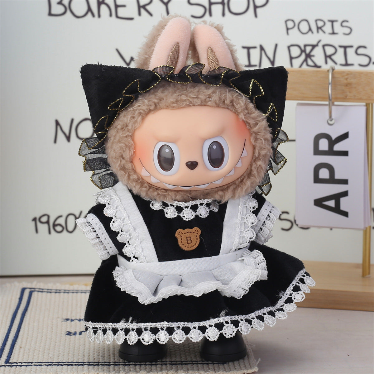 17cm Labubu Second Generation Clothes Labubu Plush Doll Toy Dress Denim suit Skirt Doll Clothes