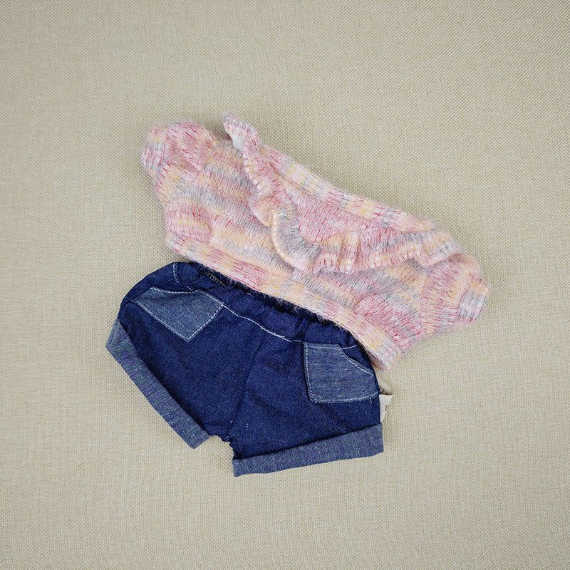 Labubu Time to Chill Plush Doll Outfit - 38cm Sweater Jeans Suit