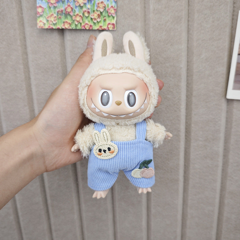 17cm Labubu Doll Outfit - Suspenders & Overalls for Vinyl Dolls
