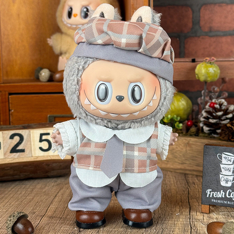 Suitable for labubu doll clothes 17cm pull cloth doll clothes small jewelry doll for suit wholesale