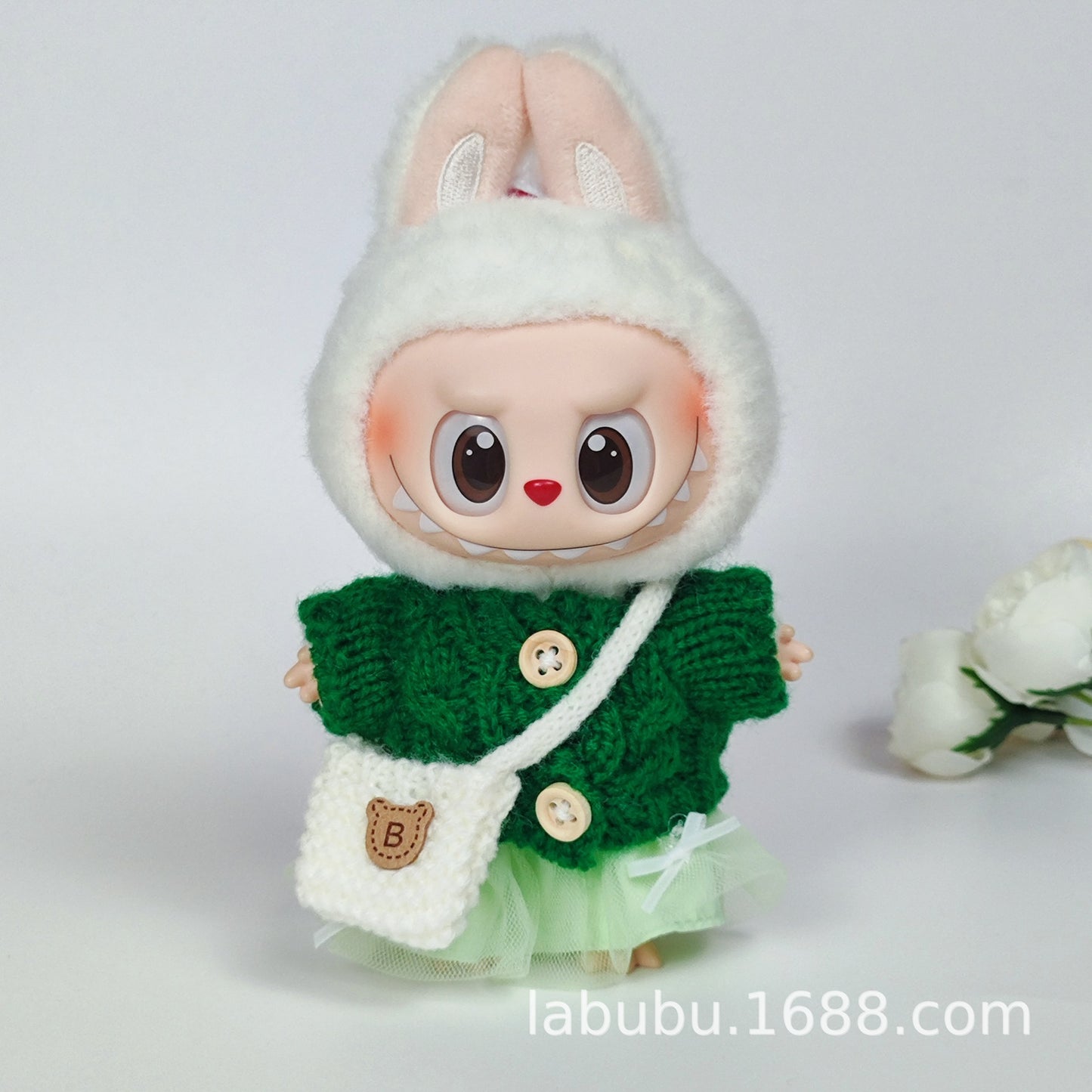 Labubu Doll Outfit - 17cm Sweater, Skirt & Bag Set for 1st-3rd Gen