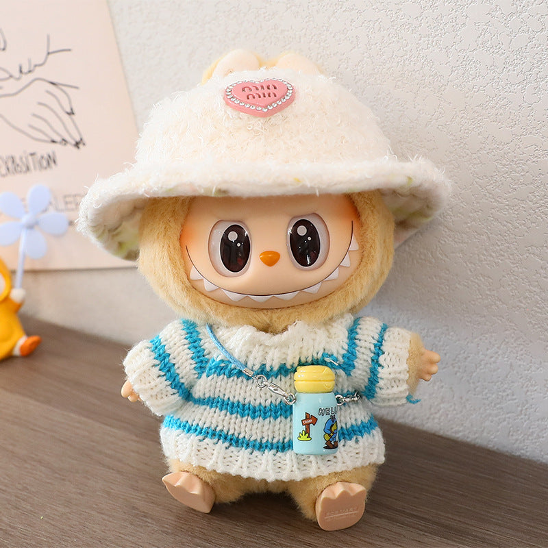 One, two and three generations of blind box with Labubu baby clothes pendant cloth cloth sit party clothes sweater hat accessories