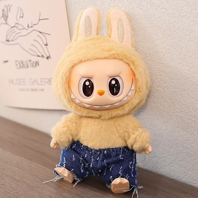 Generation One and Two Rags Clothes Labubu Blind Box Keychain Vinyl Doll Sweater suit Hat Shoes Glasses