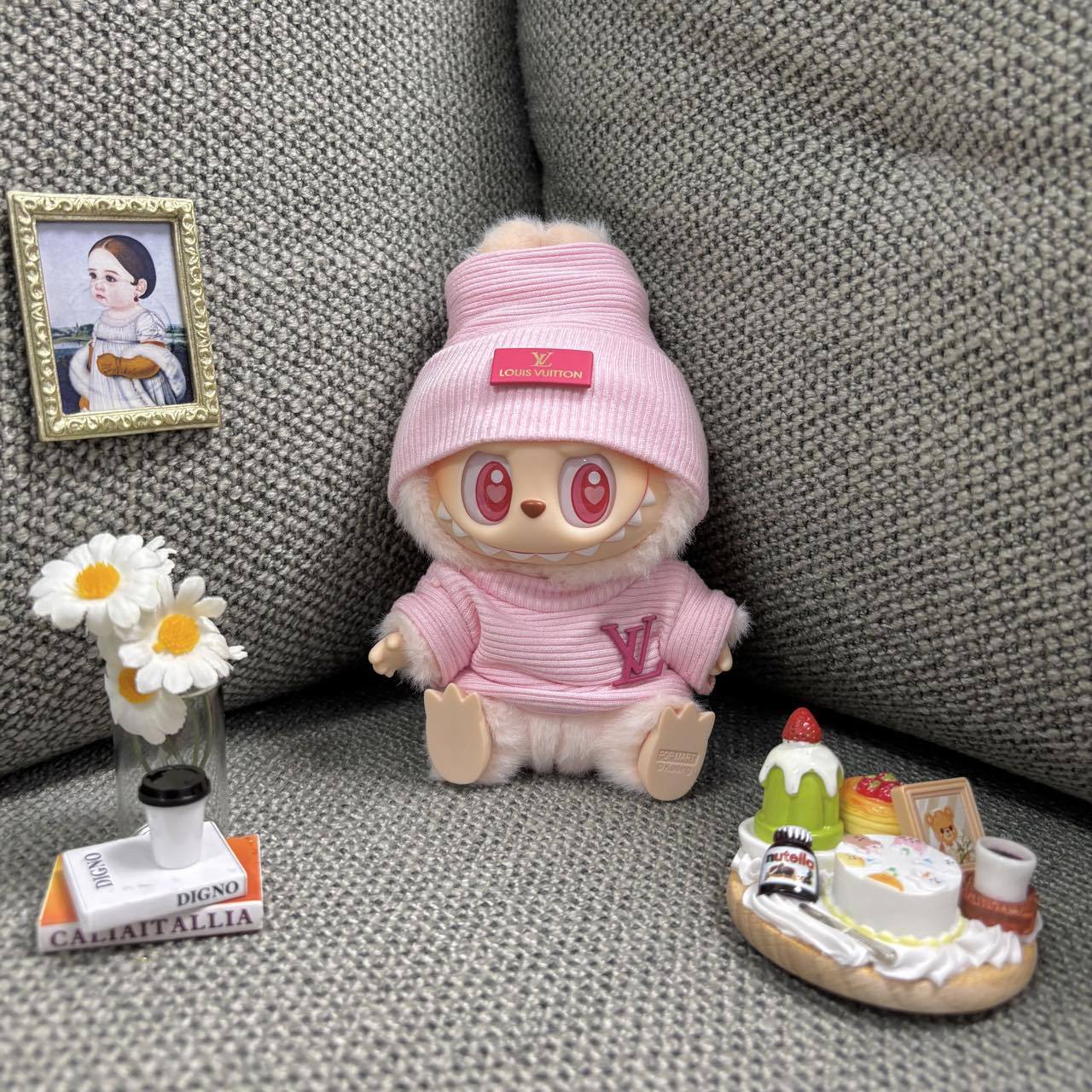 Labubu Doll Macaron Style Outfit for 17cm Vinyl Doll - Baby Clothes Set