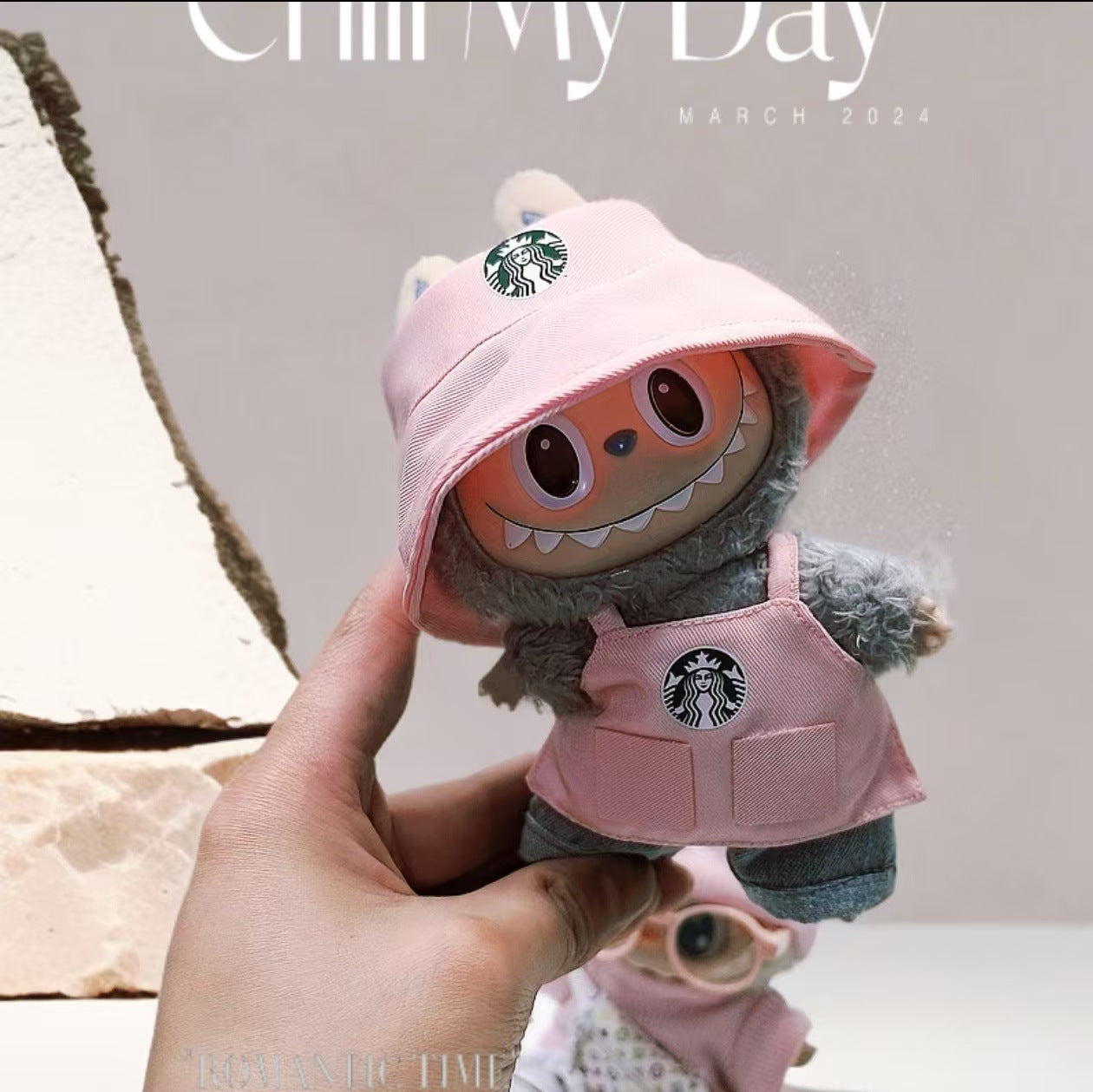 Labubu Doll Overalls Set for 17cm Vinyl Dolls