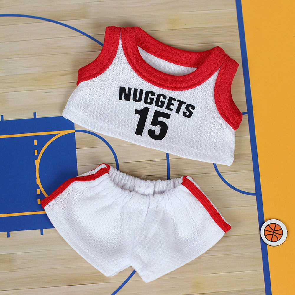 17cm Labubu Doll Clothes 15cm Cotton Doll Clothes Basketball Uniform Labubu Macaron Doll Clothes Jersey