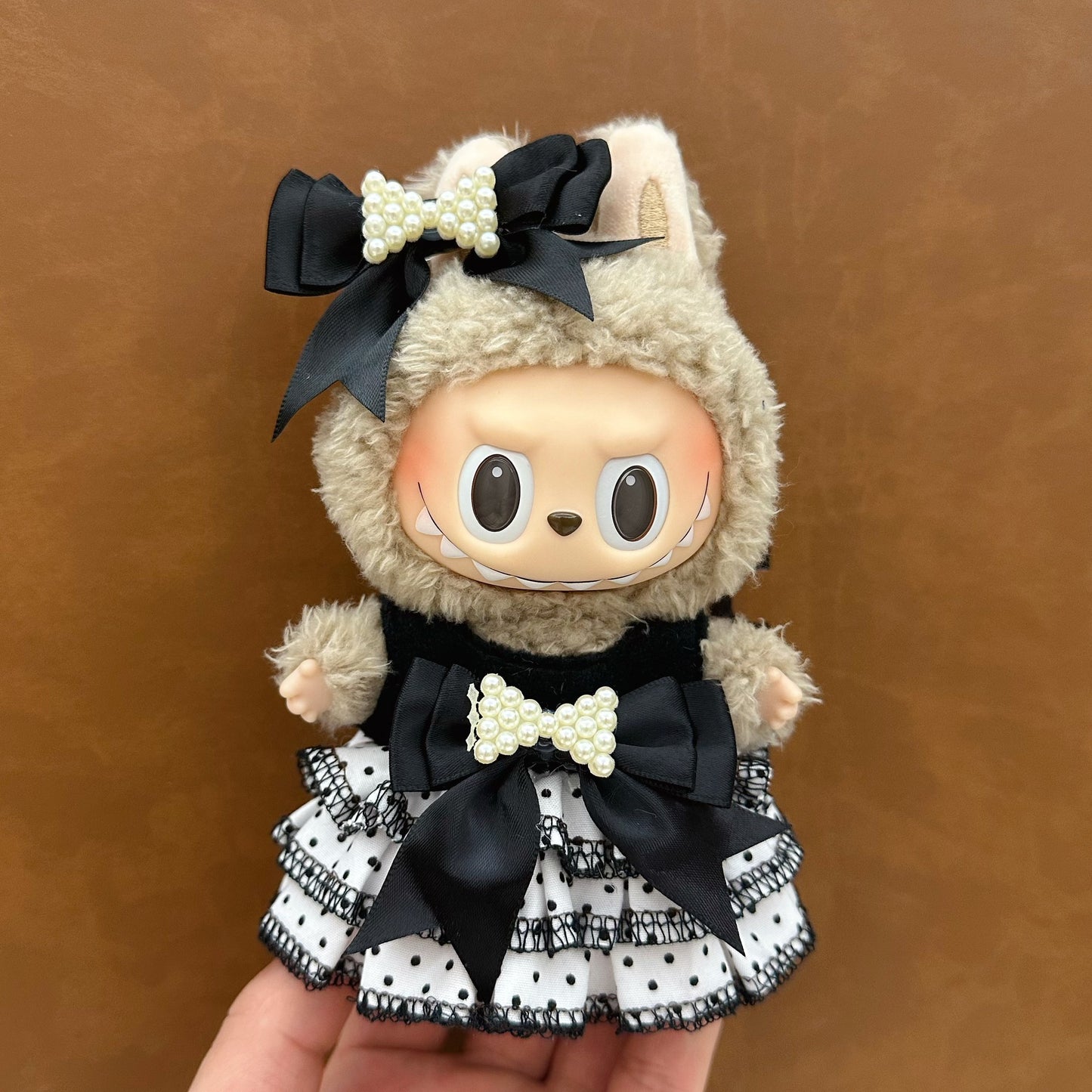 labubu doll clothes 17cm pull cloth clothes blind box doll skirt suit cute dress toy cross-border wholesale
