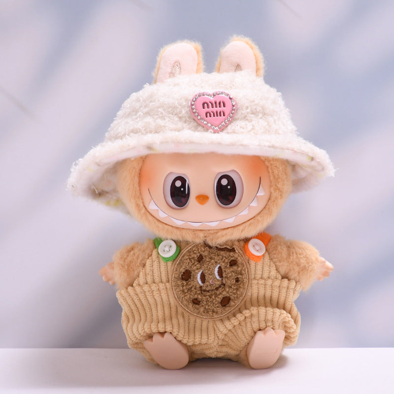 Labubu Doll Overalls Outfit - Persimmon, Fox, Apple, Biscuit Colors