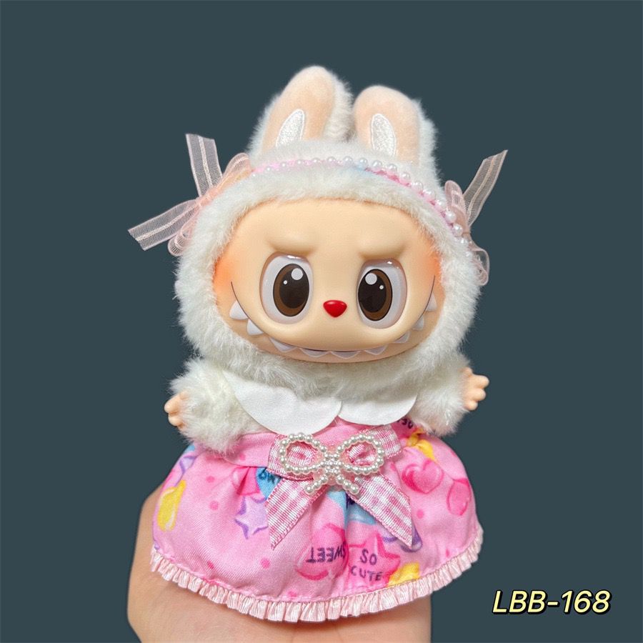 17cm Labubu Pendant Wearing Baby Clothes high quality Labubu Blind Box Pendant Doll Clothes Decorative suit