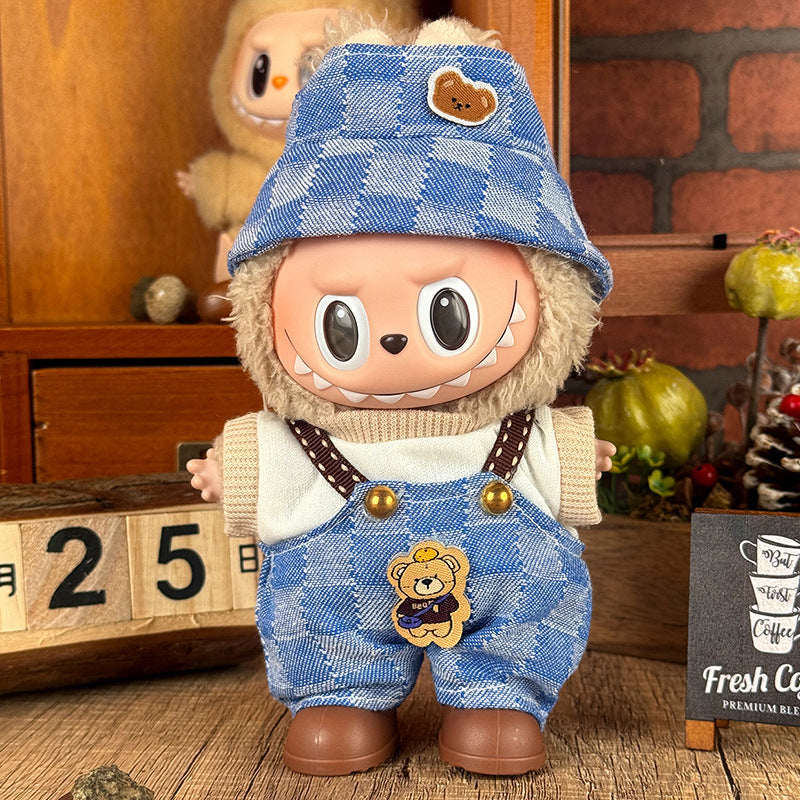 Suitable for labubu doll clothes 17cm pull cloth doll clothes small jewelry doll for suit wholesale