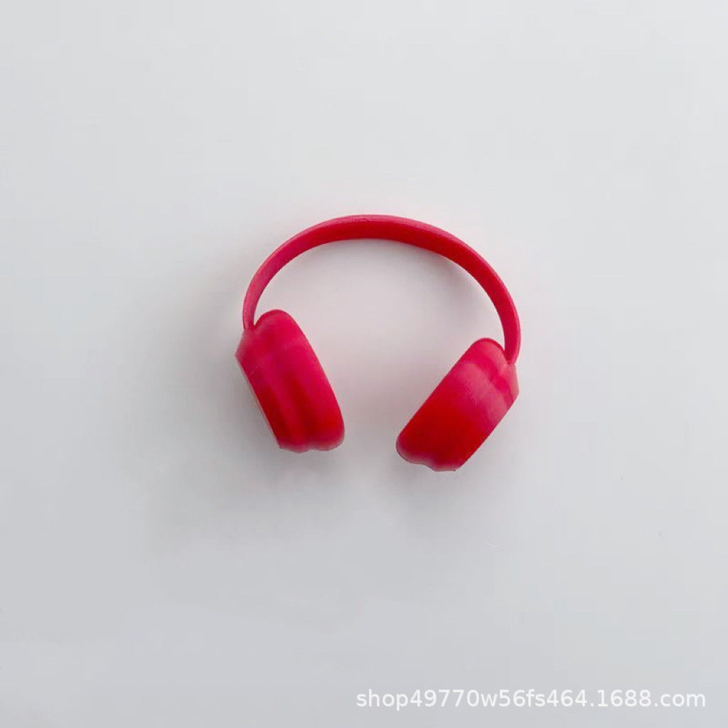 Suitable for Labubu Pendant Doll Headphones 10cm Cotton Doll Macaron Head-Mounted Labubu Headphones Matching