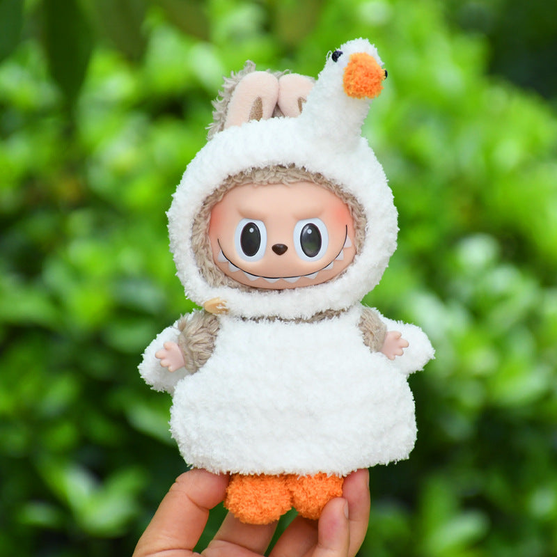 17cm Blind Box Rab Cloth Hand-in-Hand Frog Piglet Plush Christmas Suit labubu Pendant Snowman Doll Coat