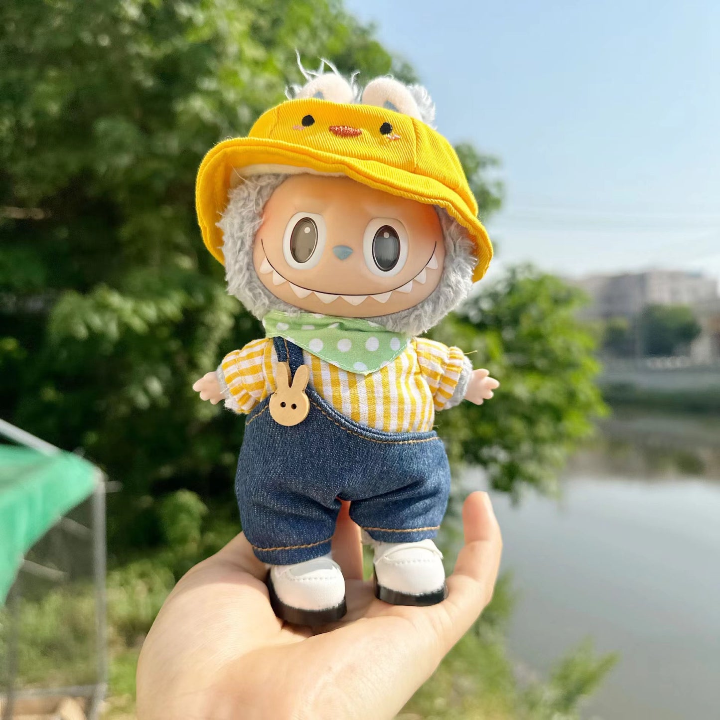 New Cameraman Labubu Pendant Baby Clothes Accessories suit Labubu Doll Keychain for Summer Baby Clothes