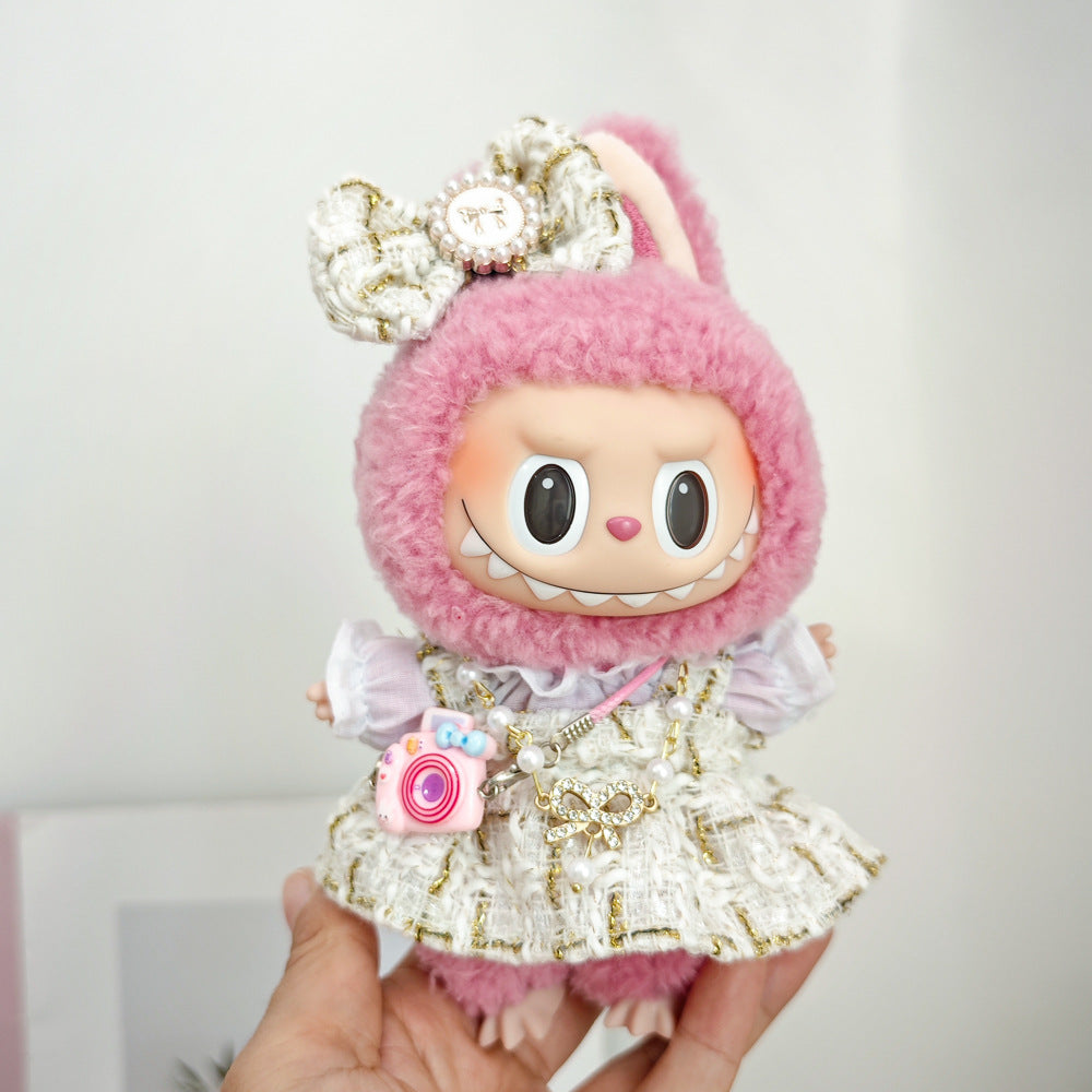 Labubu Doll Outfit Set - 4-Piece Skirt & Accessories for 15-17cm Vinyl Doll