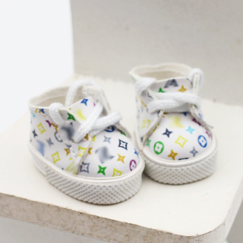 Labubu Doll Shoes for 10cm & 17cm Vinyl Dolls - Round Toe Cotton Shoes