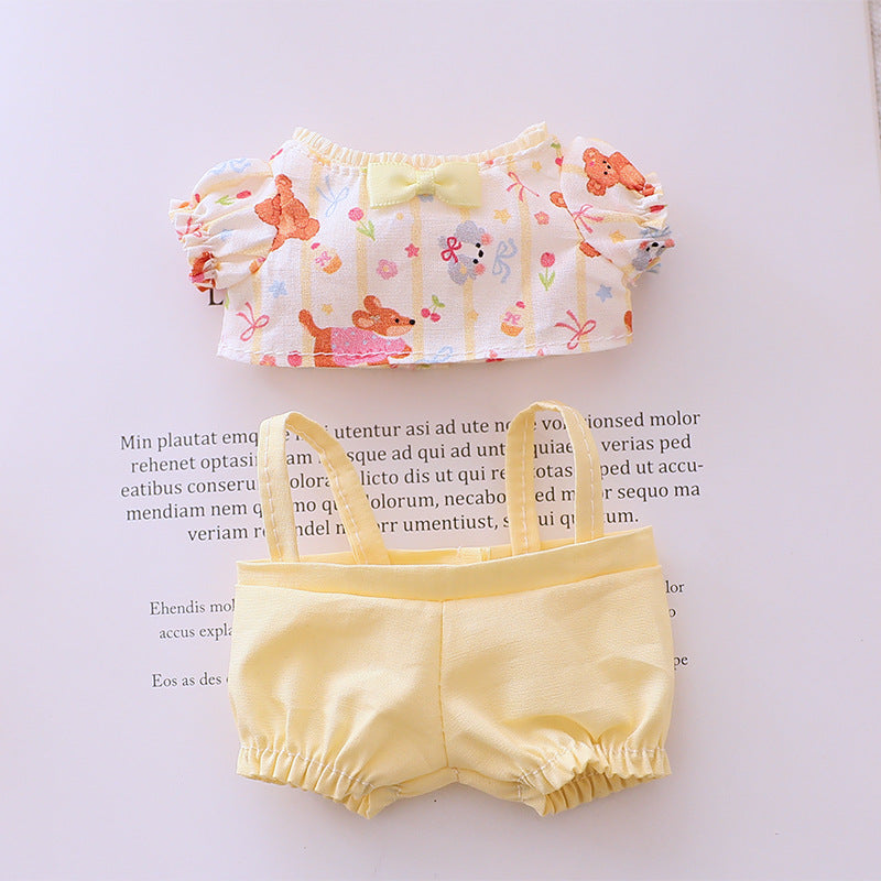 Clothes Only/Generation 1 and 2 Macarons Labubu Doll Coat Labubu Sit Party Doll Couple Strap suit