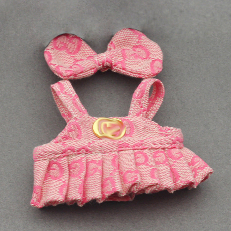 17CM One or Two Generation Blind Box Labubu Pendant Clothes Chanel Strap Skirt suit Brap Cloth Doll Clothes
