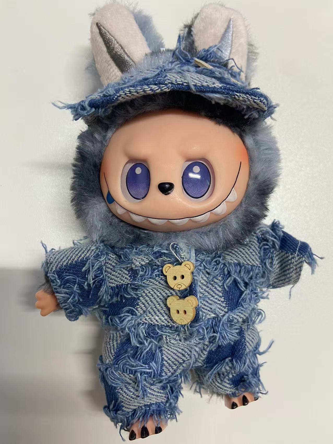 17cm Labubu Doll Clothes Vinyl Labubu Doll Can Be Worn and Changed into Plush Toy Clothes Set