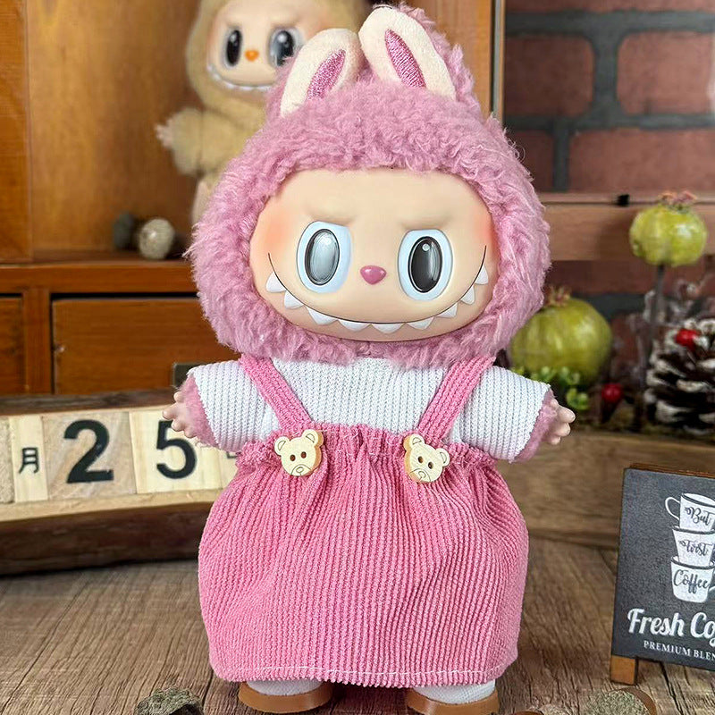 Suitable for labubu doll clothes 17cm pull cloth doll clothes small jewelry doll for suit wholesale