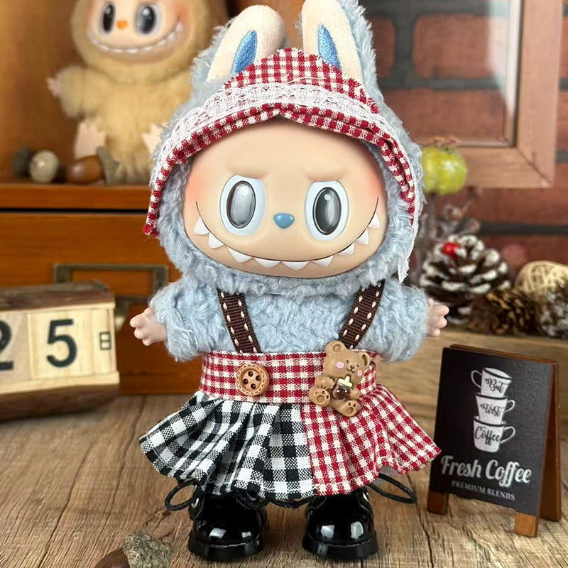 Suitable for labubu doll clothes 17cm pull cloth doll clothes small jewelry doll for suit wholesale