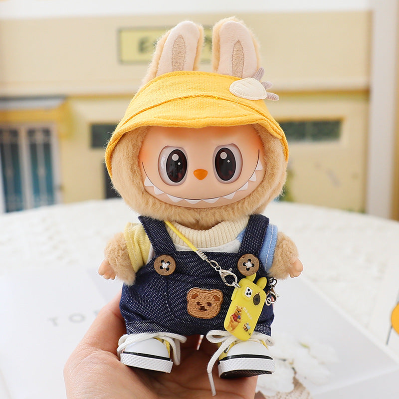 Labubu Doll Powder Skirt Sitting Party Labubu One or Two Generation Vinyl Blind Box Replacement Clothes Suspender Pants Hat Shoes
