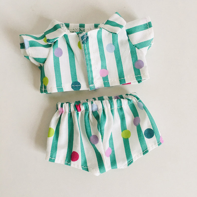 17cm Vinyl Plush Doll Clothes Rags Cloth Pendant Floral Shirt Shorts Clothing Accessories Doll Doll Clothes