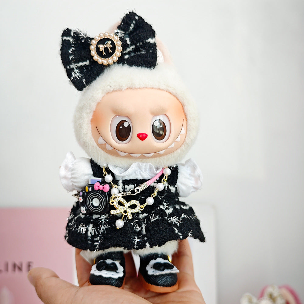 Labubu Doll Outfit Set - 4-Piece Skirt & Accessories for 15-17cm Vinyl Doll
