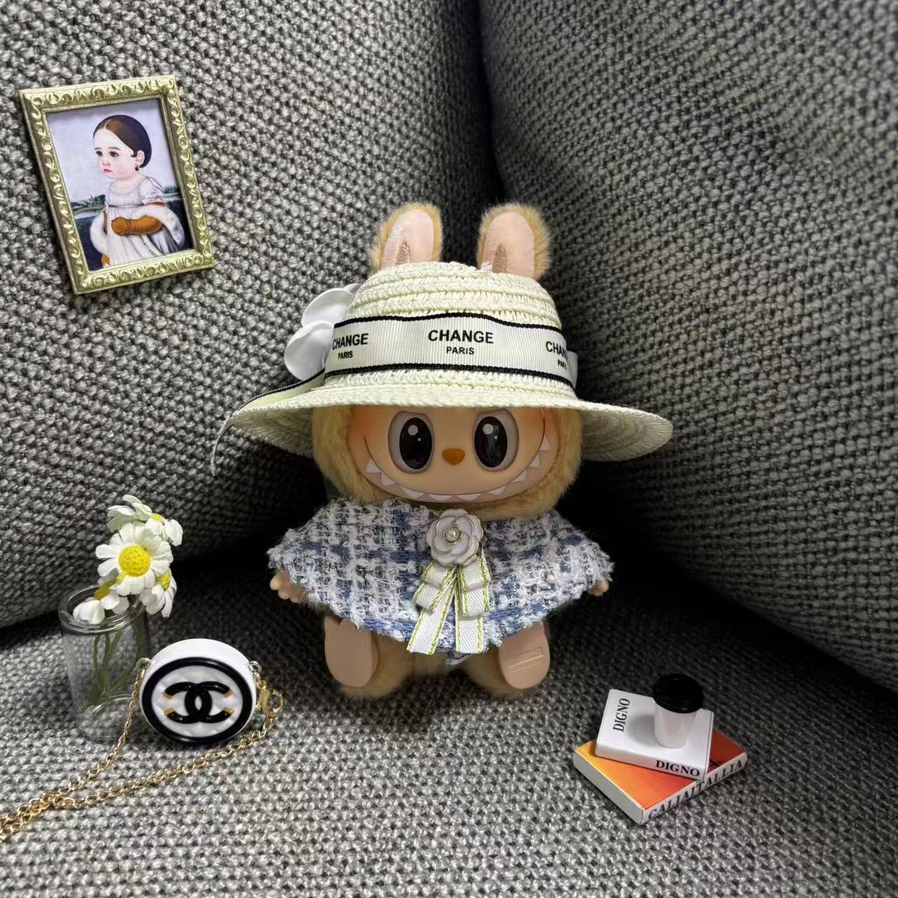 Labubu Doll Macaron Style Outfit for 17cm Vinyl Doll - Baby Clothes Set