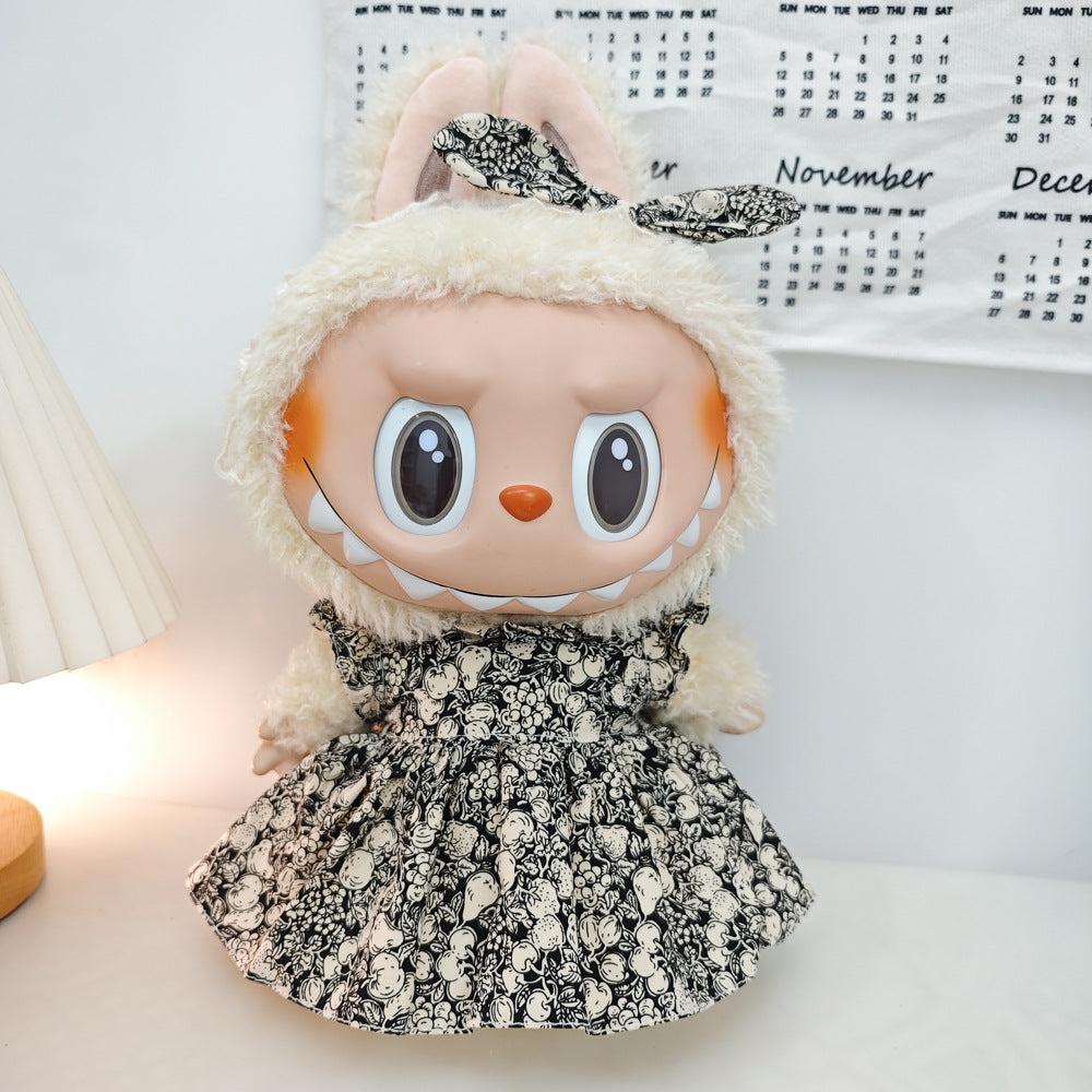 Labubu 38cm Doll Summer Dress Outfit with Cardigan & Skirt