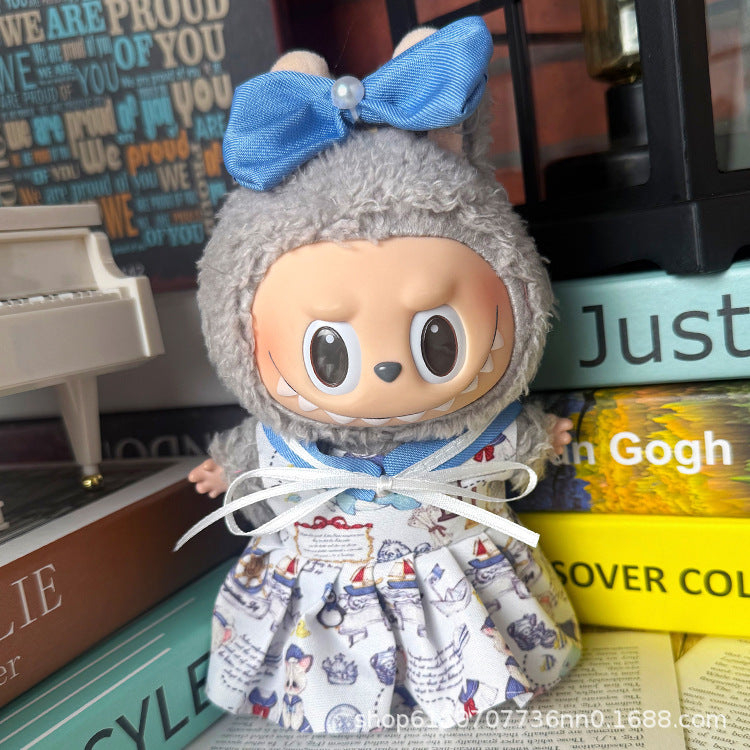 Suitable for Labubu Doll Clothes, Plush Vinyl Sitting Party First, Second and Third Generation Replacement Skirt Suit
