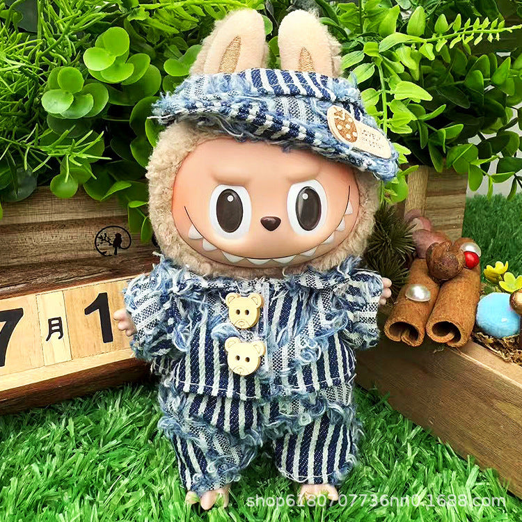 Suitable for Labubu Doll Clothes, Plush Vinyl Sitting Party First, Second and Third Generation Replacement Skirt Suit