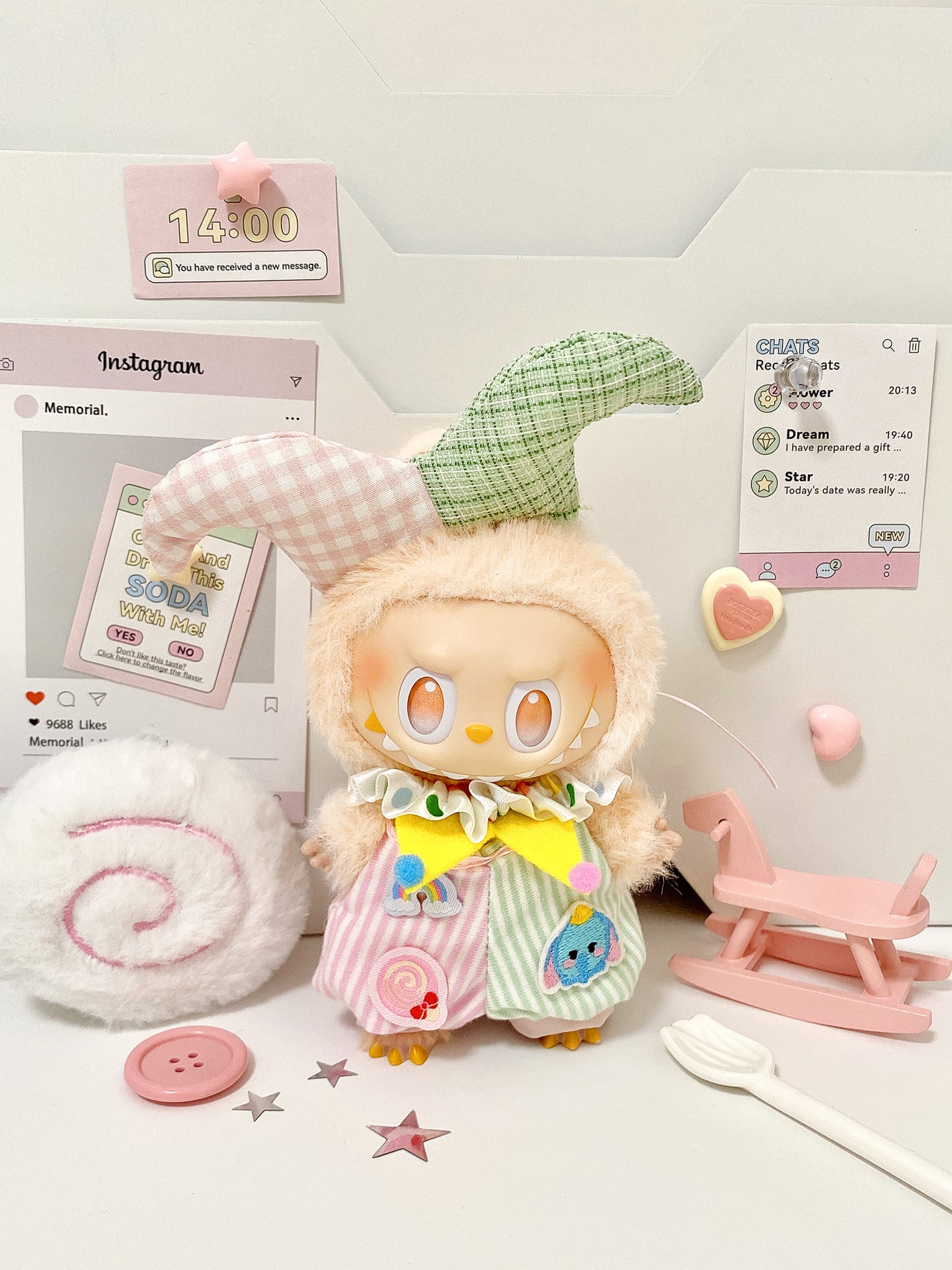 Labubu third generation doll clothes labubu 3.0 doll clothes generation second generation sitting party for blind box clothes 17cm
