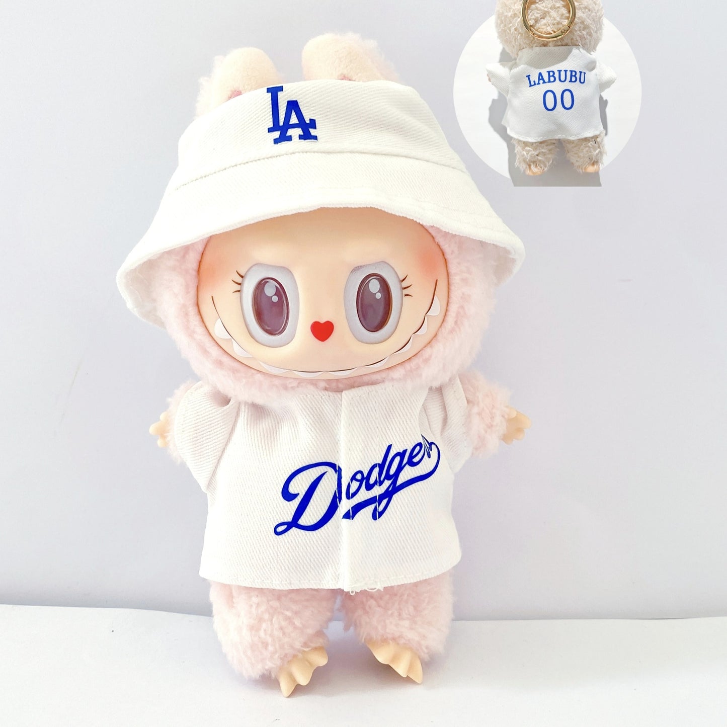Labubu Doll Baby Clothes Set - Pink, Blue, White Outfits with Shoes & Hats