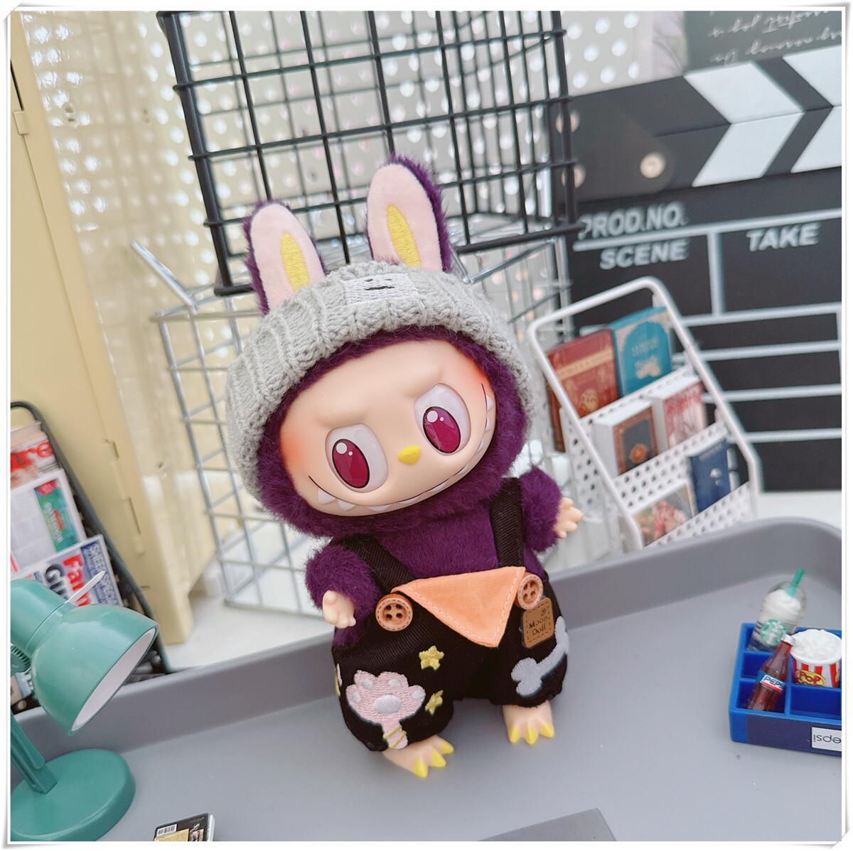 Labubu Doll Outfit - Cute Strappy Pants & Overalls for 10cm & 17cm Dolls