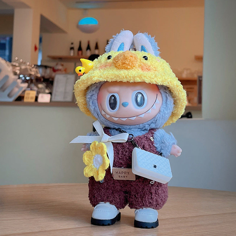 Labubu Doll Halloween Outfit - Pumpkin Clothes for Vinyl Doll