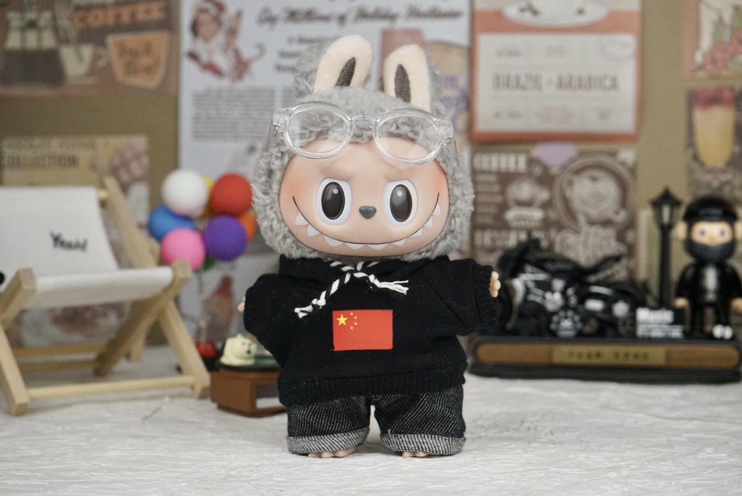 17cm Labubu Doll Hooded Vest Outfit - DIY Matching Clothes