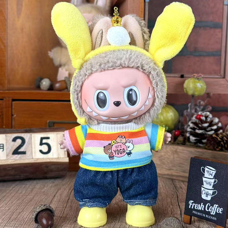 Suitable for labubu doll clothes 17cm pull cloth doll clothes small jewelry doll for suit wholesale