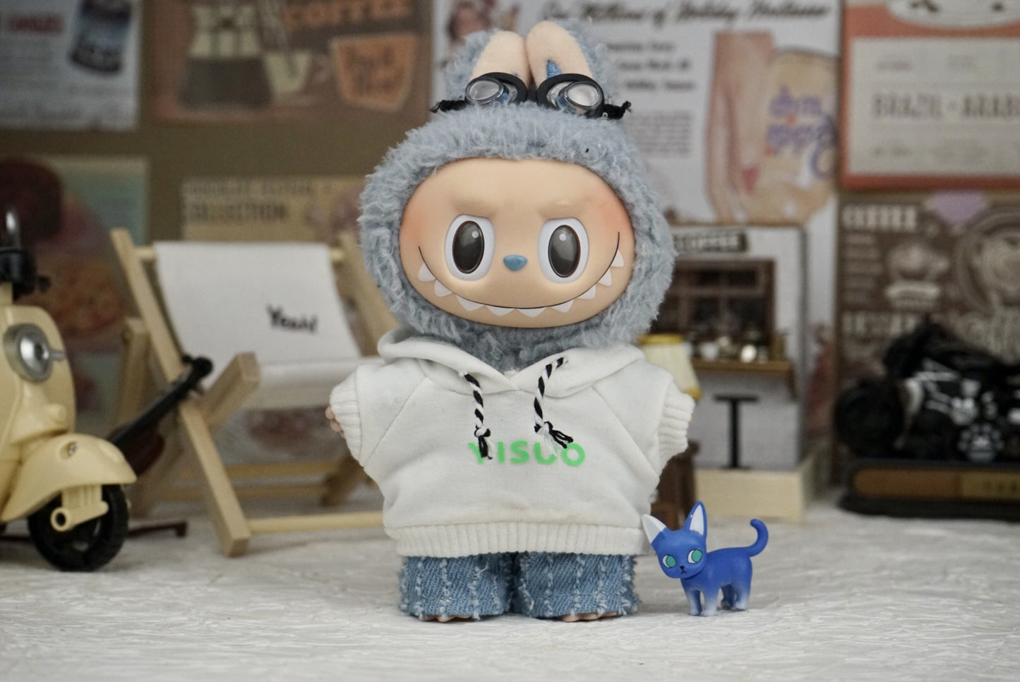 17cm Labubu Doll Hooded Vest Outfit - DIY Matching Clothes