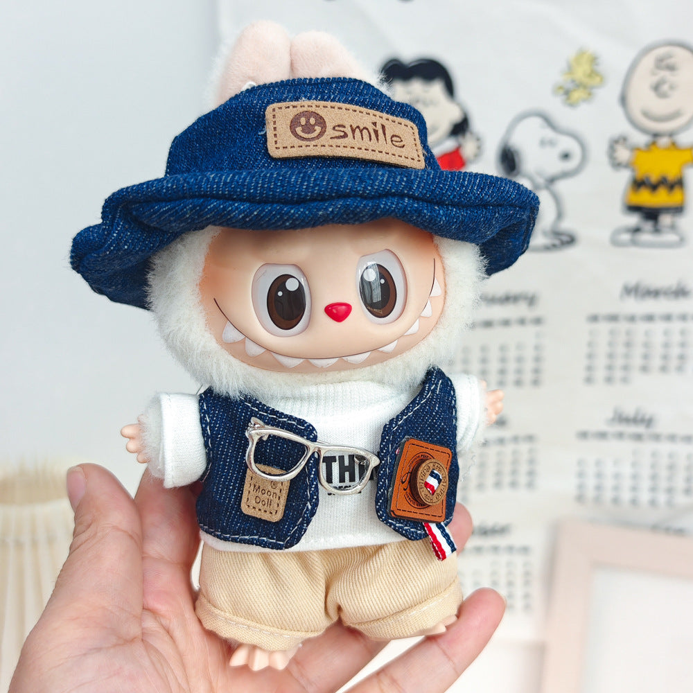 Labubu Doll Denim Vest & Outfit Sets for 1st-3rd Gen Pendants