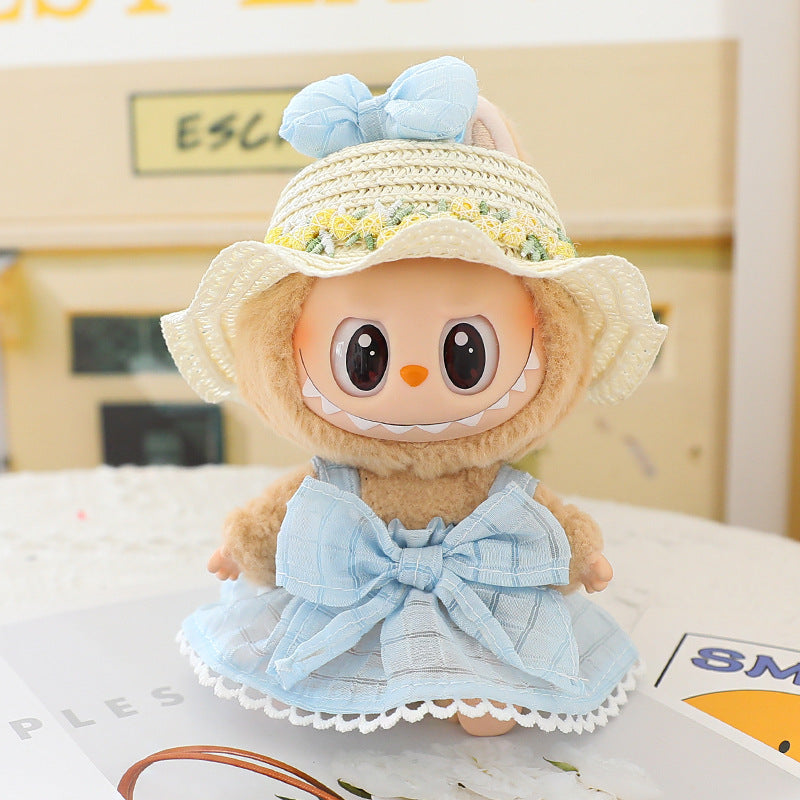 Generation II Blind Box Labubu Pendant Clothes Rab Cloth Sit Clothes Baby Clothes Pink Love Bear dress